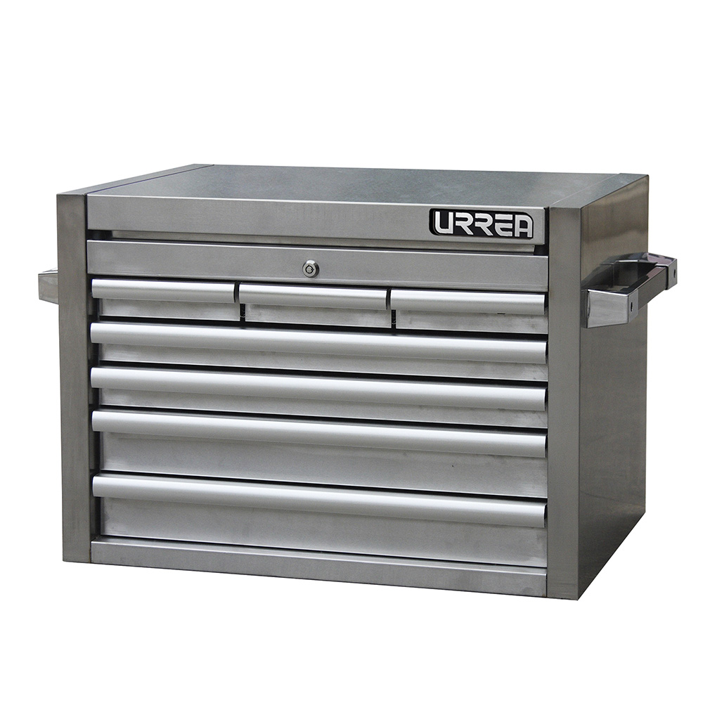 Gabinete acero inoxidable superior 7 gavetas serie H 27" Urrea