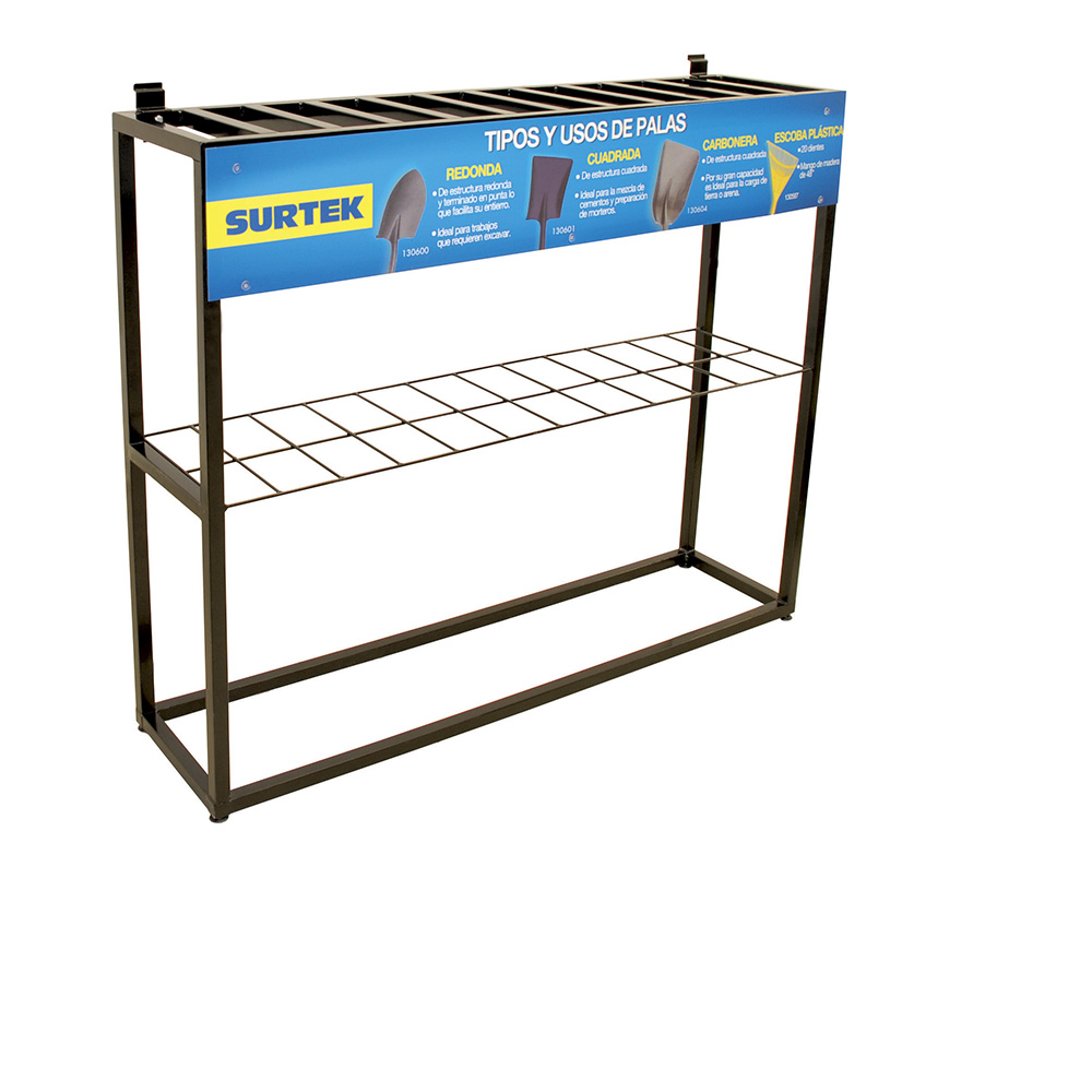 Rack de piso para palas y escobas 122 x 30 x 102 cm Surtek