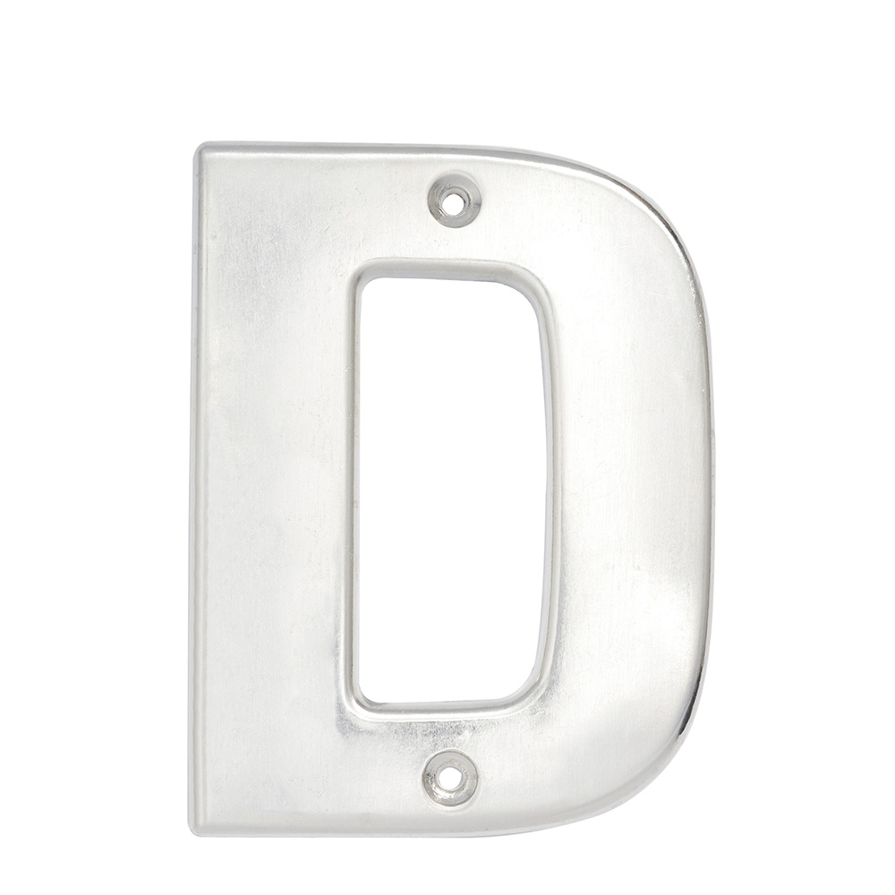 Letra D bold 4" cromo satinado Lock