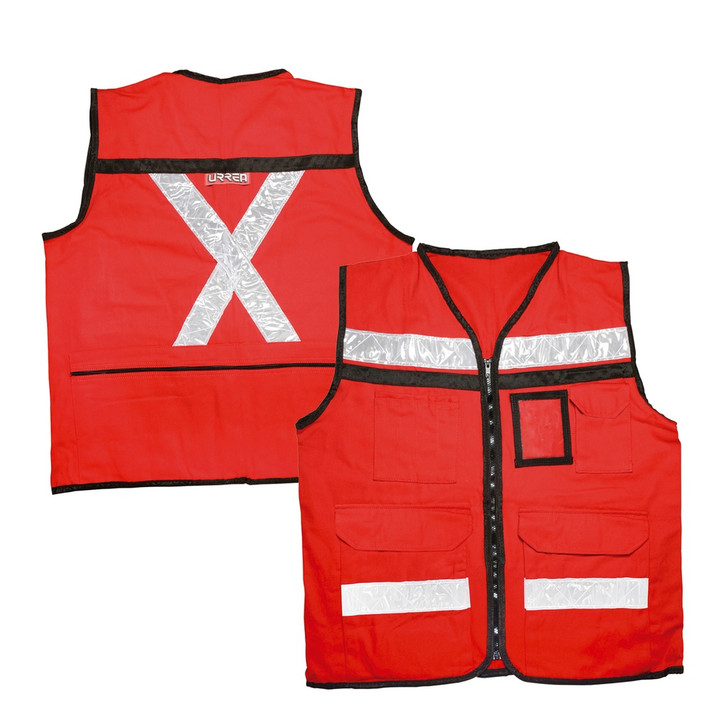 Chaleco de seguridad tipo supervisor abierto con reflejante rojo M Urrea