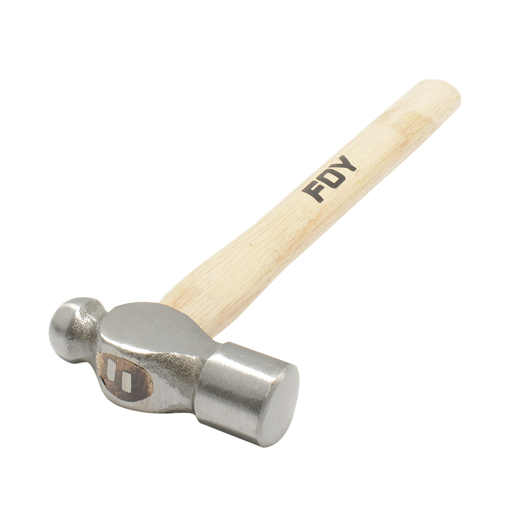 Martillo de bola pulido con mango de madera de 15", 24 oz Foy