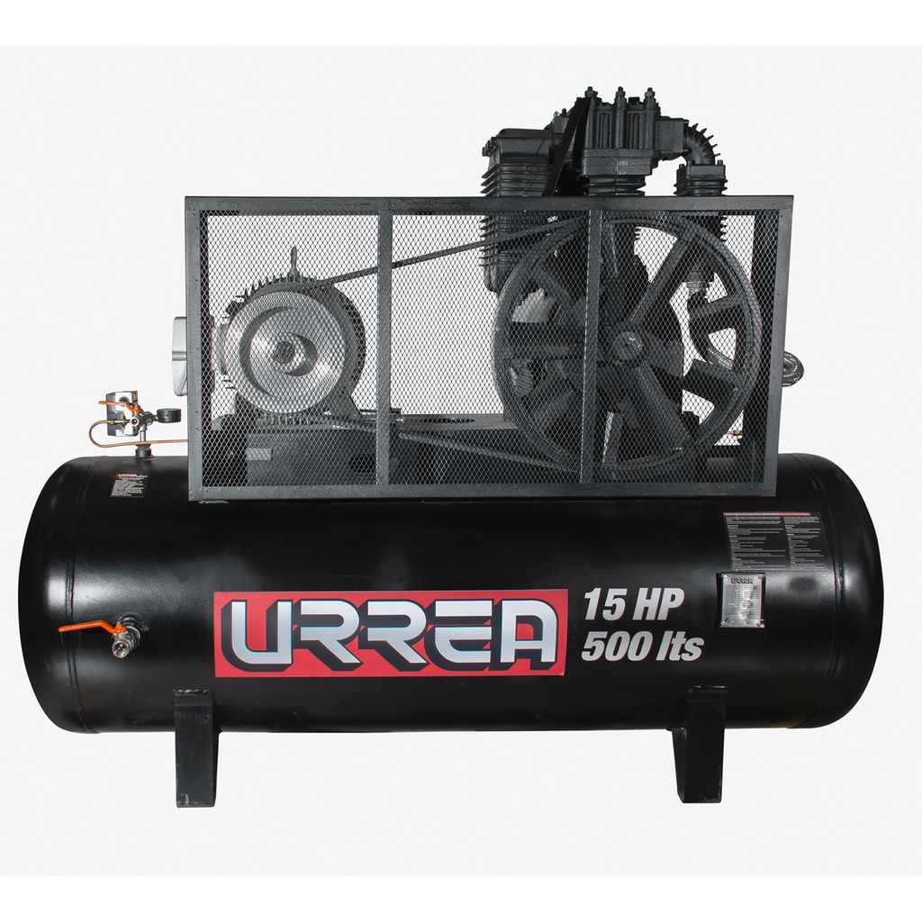 Compresor de aire eléctrico de banda 500L, 15HP, 220V - 440V Urrea