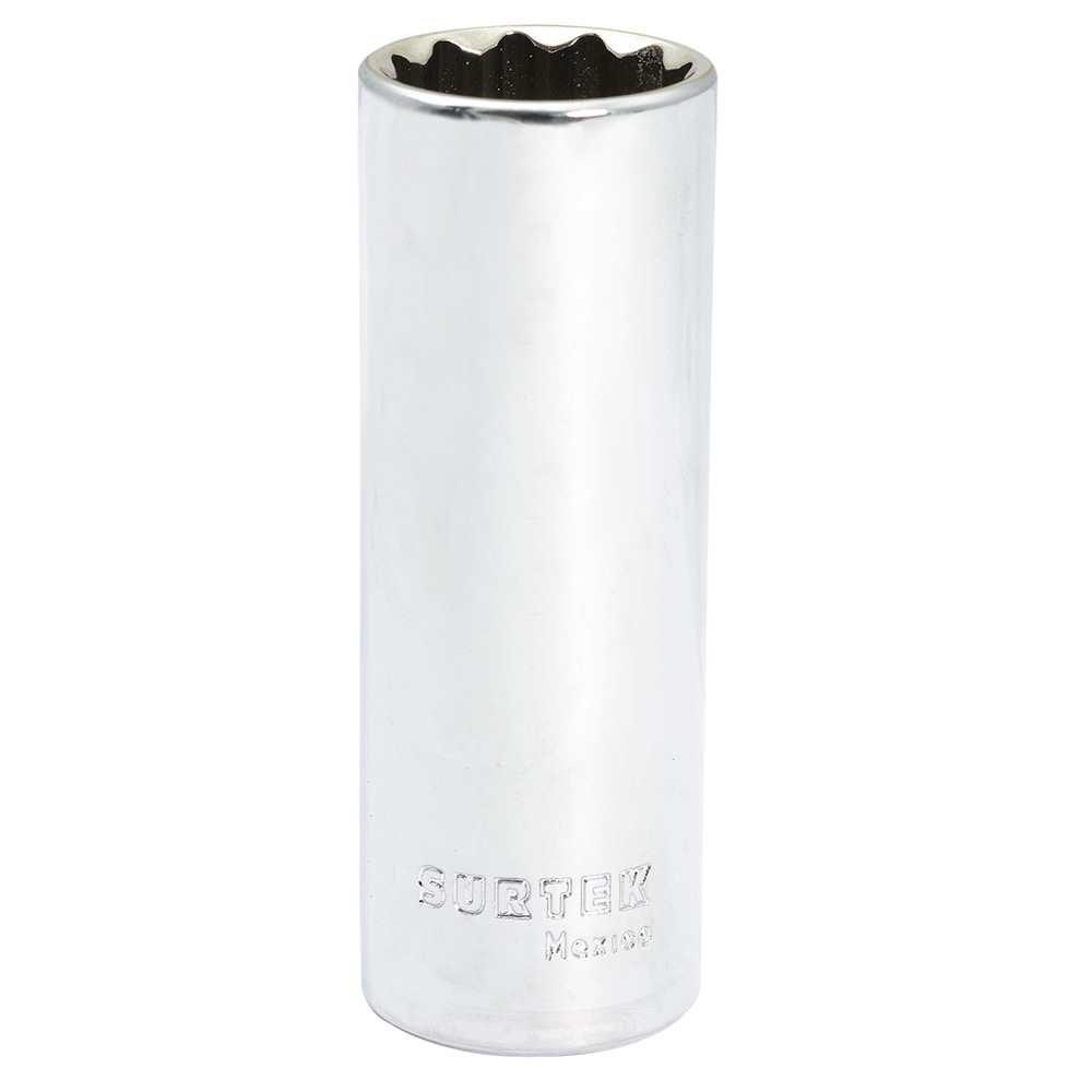 Dado largo cuadro de 1/2", 12 puntas, en pulgadas, 3/4" Surtek