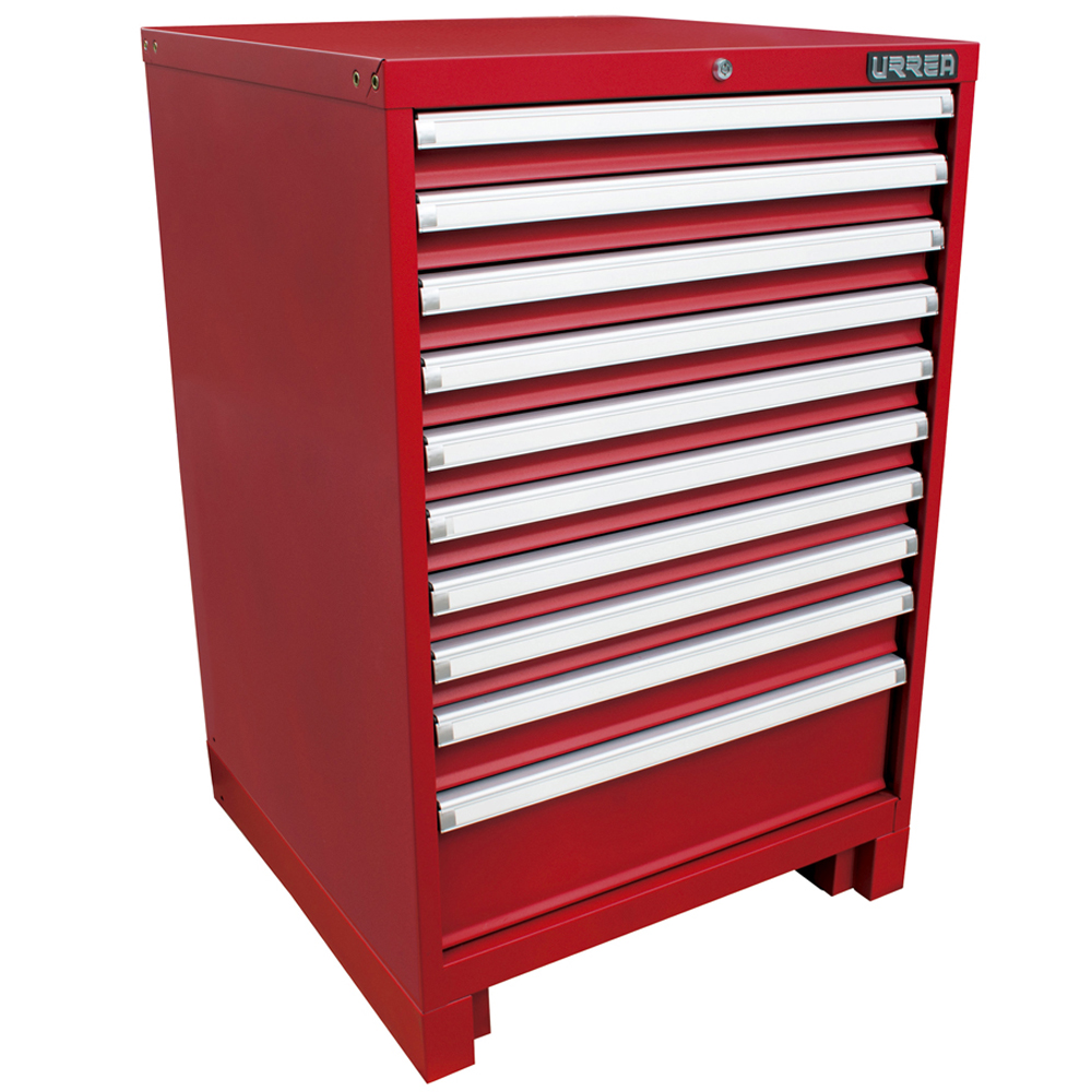 Gabinete fijo con 10 gavetas color rojo serie X 28" Urrea