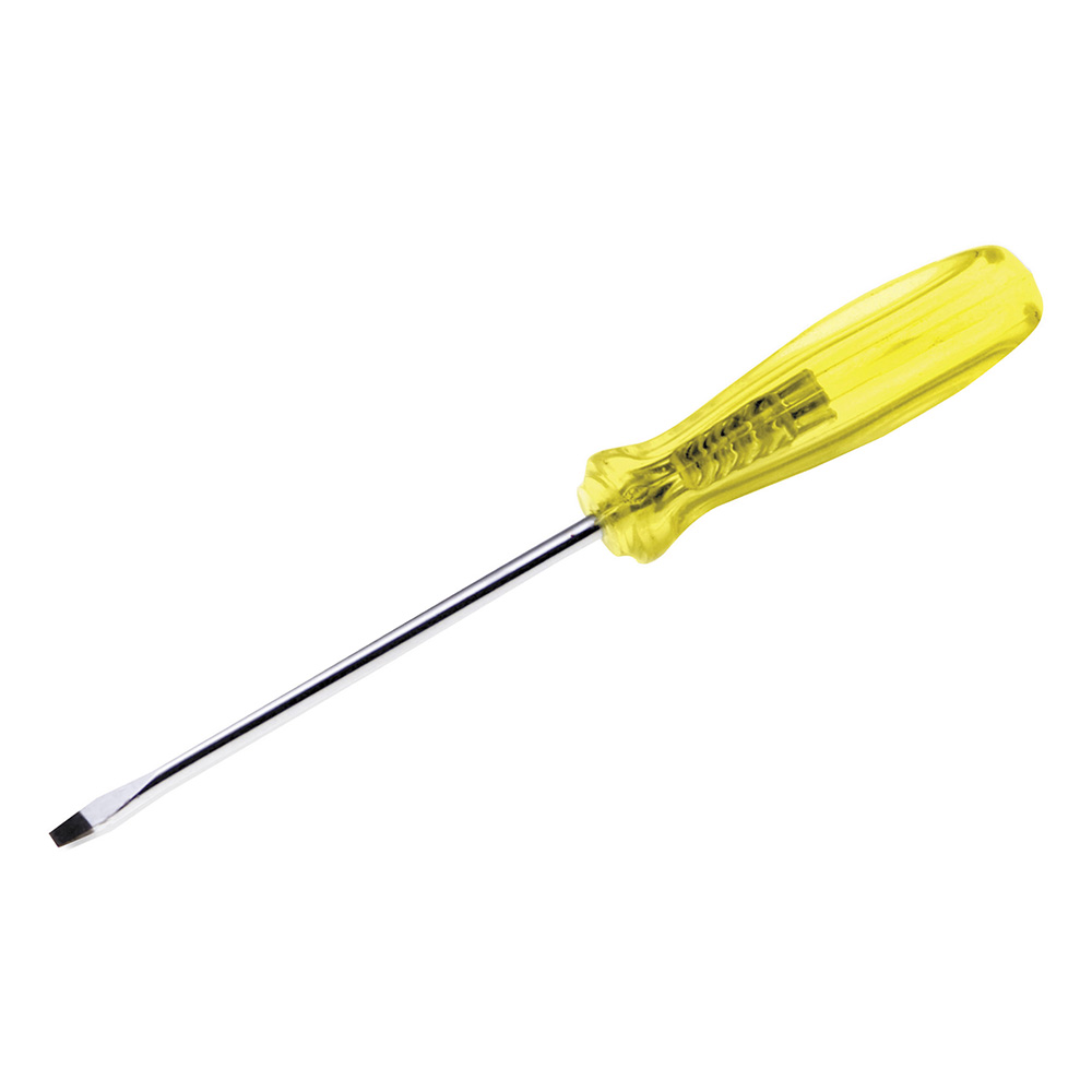 Destornillador con mango ámbar, punta plana barra redonda 3/8" x 8" Urrea