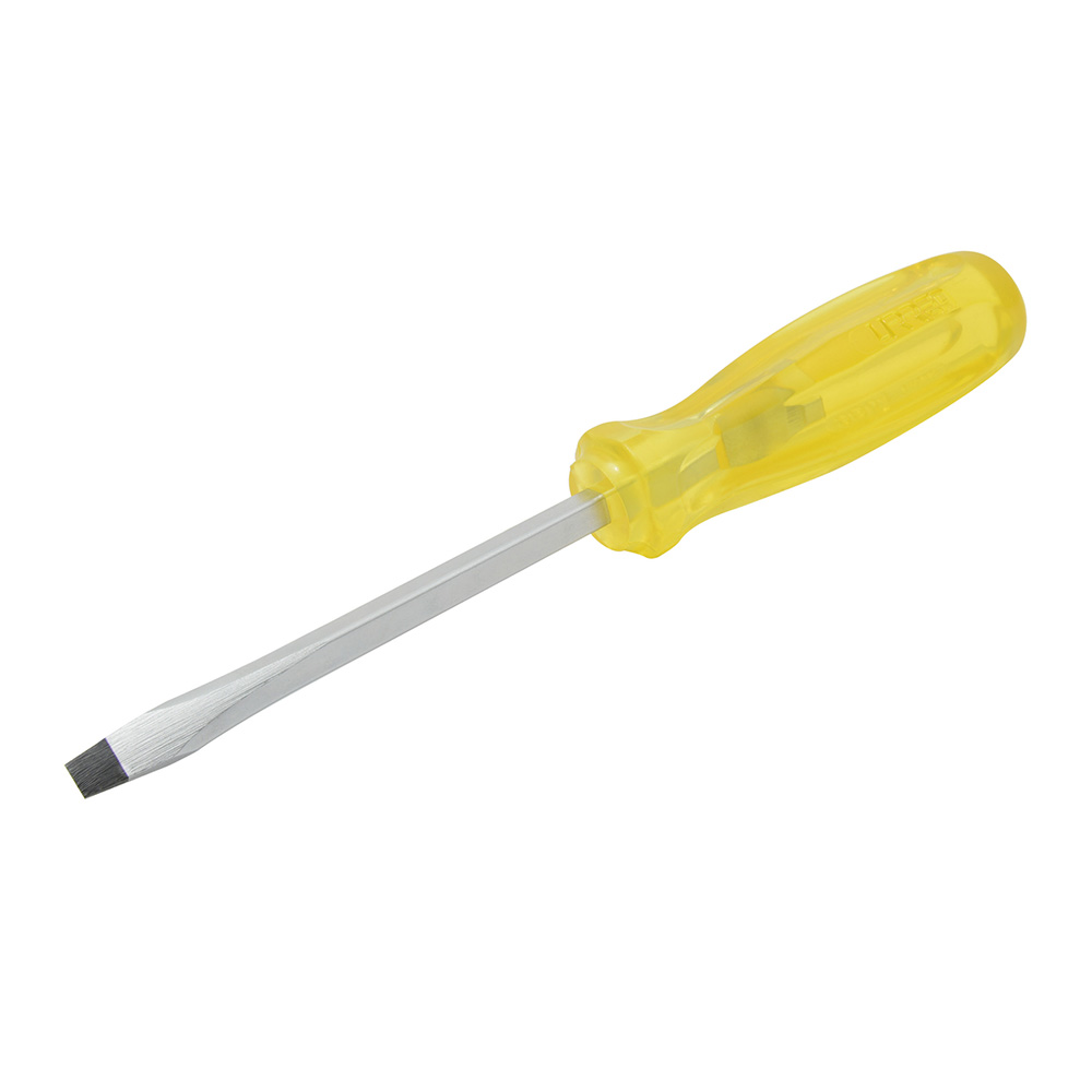 Destornillador con mango ámbar, punta plana barra cuadrada 1/4" x 6" Urrea