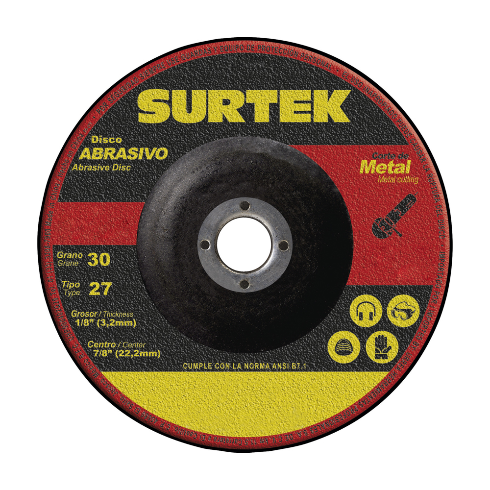Disco abrasivo tipo 27 para metal 9" x 1/8" Surtek