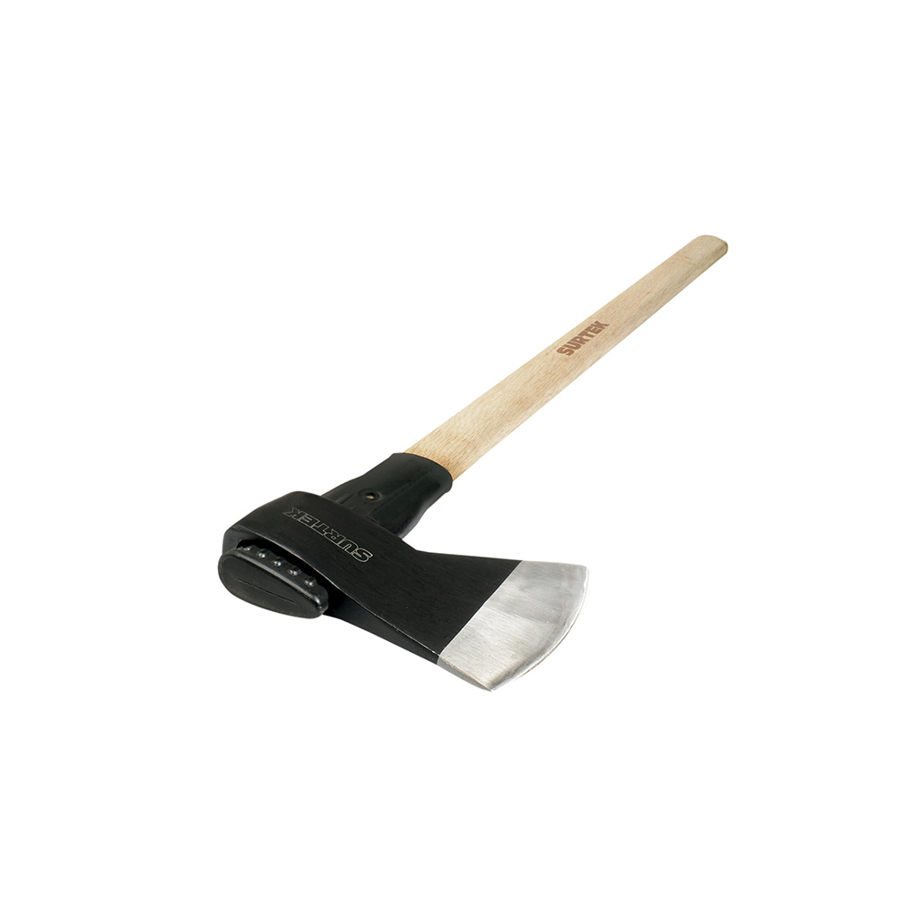 Hacha de labor media con cabeza forjada en acero con mango de madera 36", 3 lb Surtek