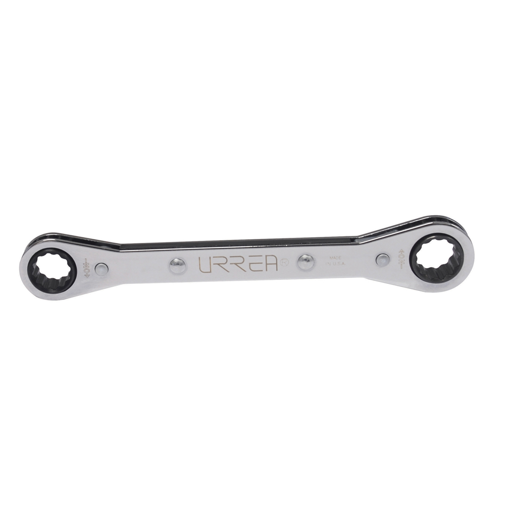 Llave de estrías pulido espejo plana de matraca en pulgadas, 12 puntas, 5/8" x 11/16" Urrea