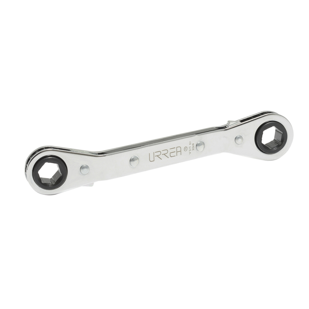 Llave de estrías pulido espejo acodada de matraca métrica, 6 puntas, 9 x 10 mm Urrea