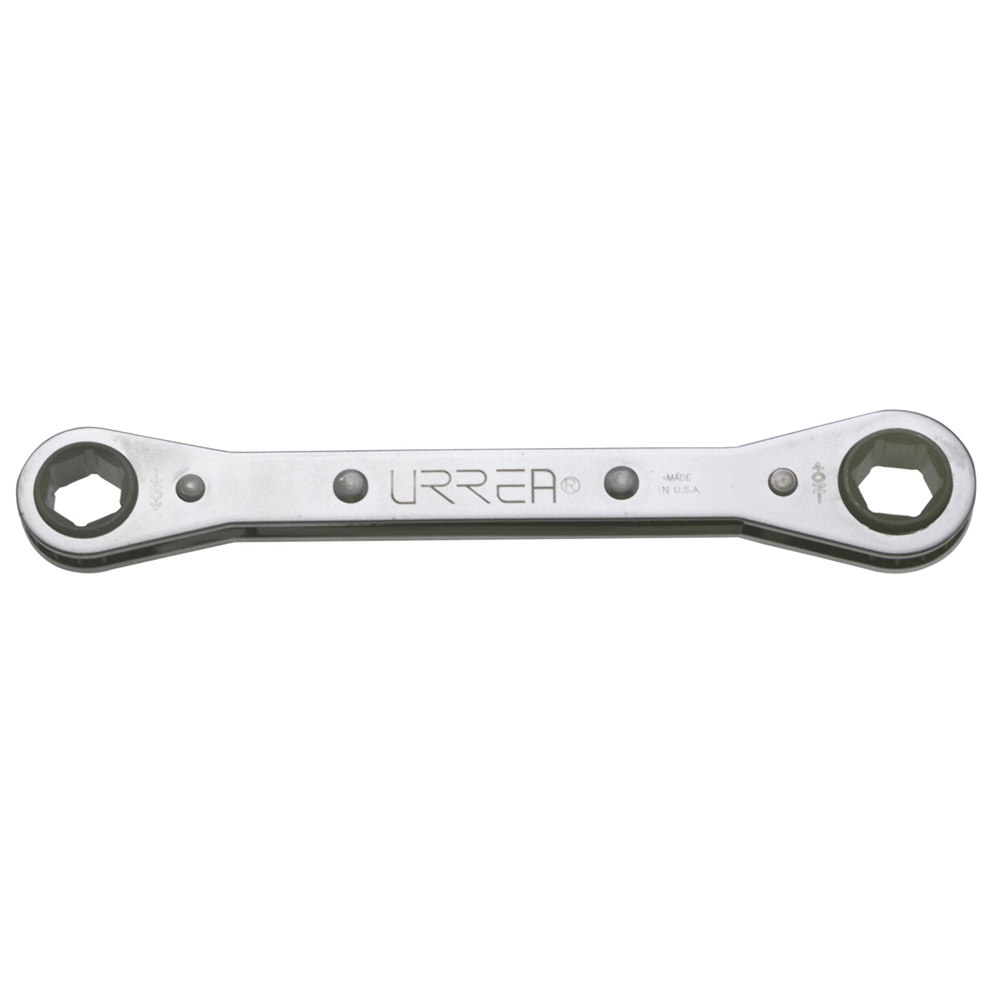 Llave de estrías pulido espejo plana de matraca métrica, 12 puntas, 15 x 17 mm Urrea