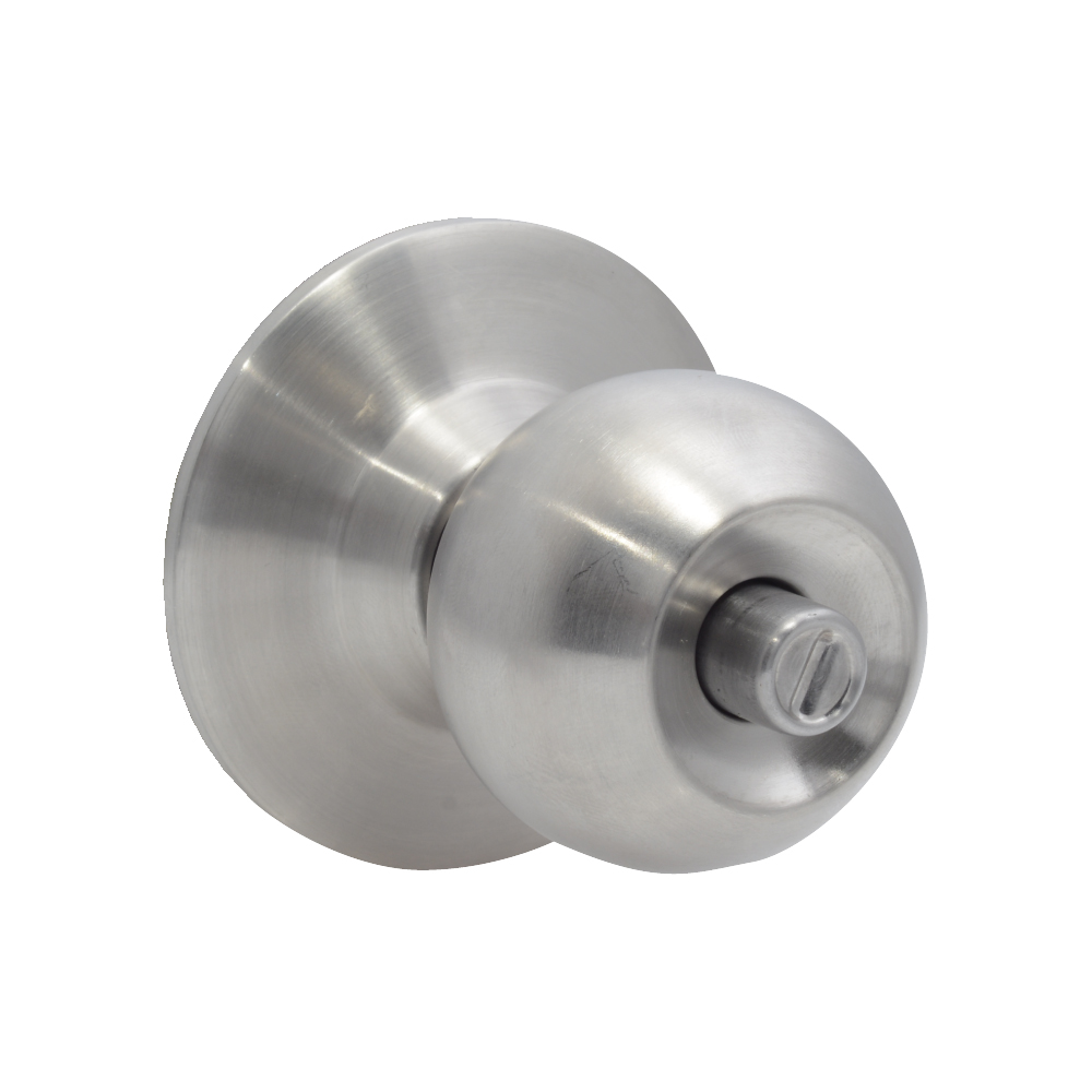 Pomo cilíndrico bola función baño, acero inoxidable, llave estándar, blíster Prolok