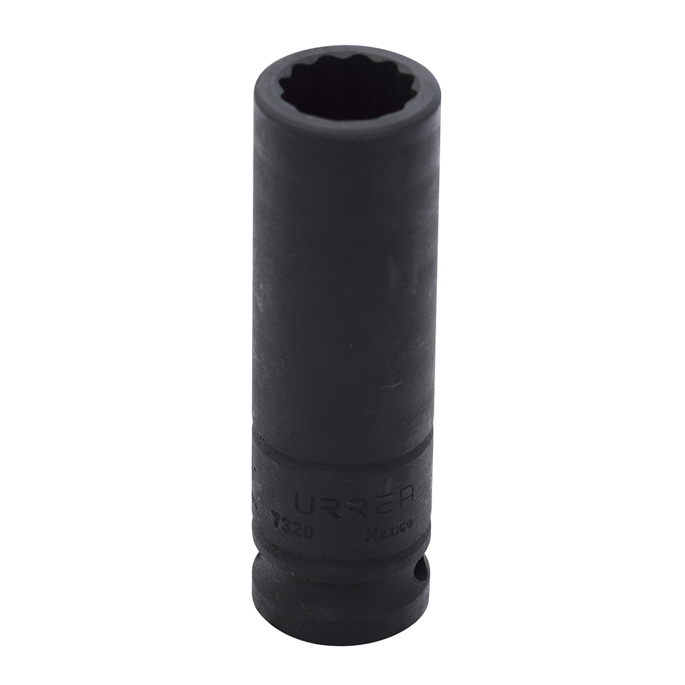 Dado de impacto largo cuadro de 1/2", 12 puntas, en pulgadas, 5/8" Urrea