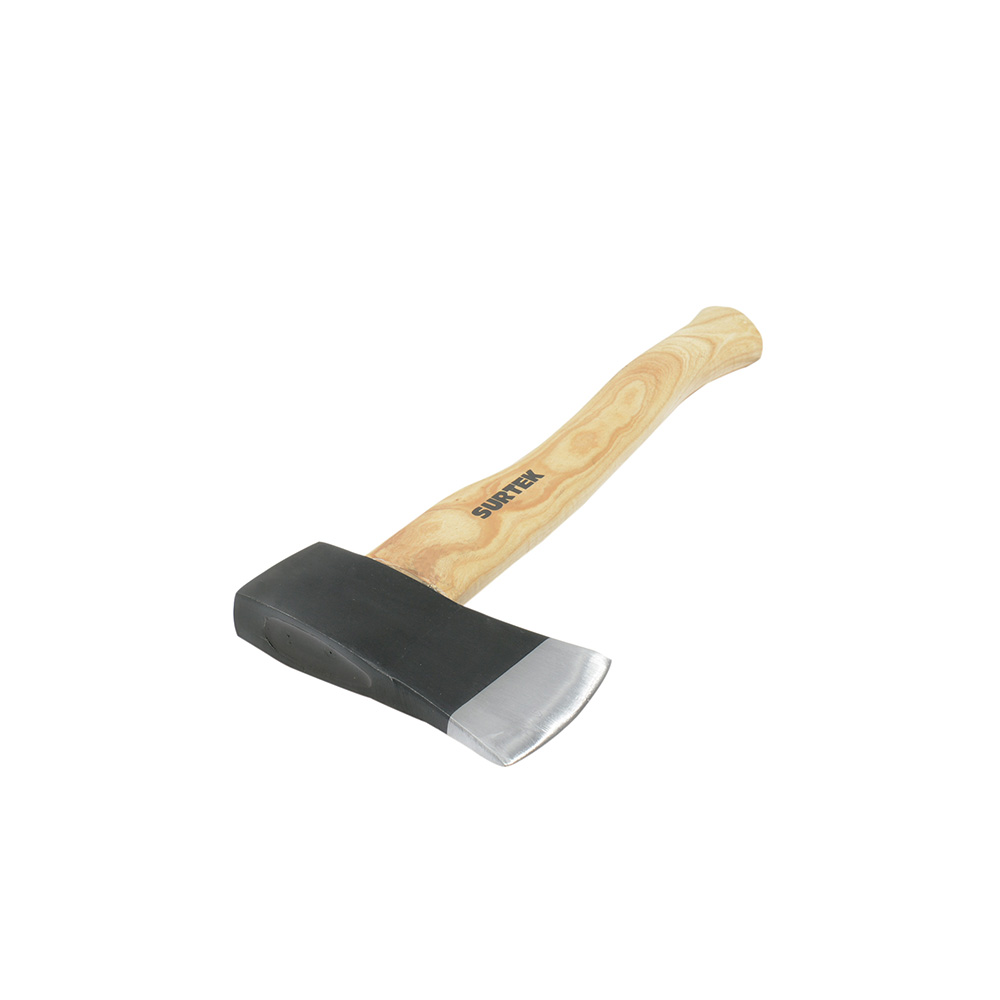 Hacha cazadora con cabeza forjada en acero con mango de madera 14", 1-1/4 lb Surtek