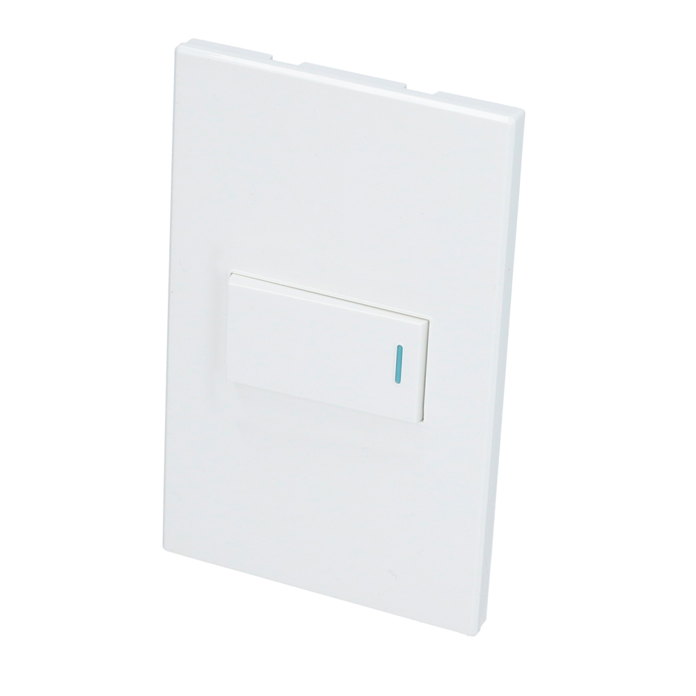 Placa 1 Interruptor 1/3, línea Premium, color blanco Surtek