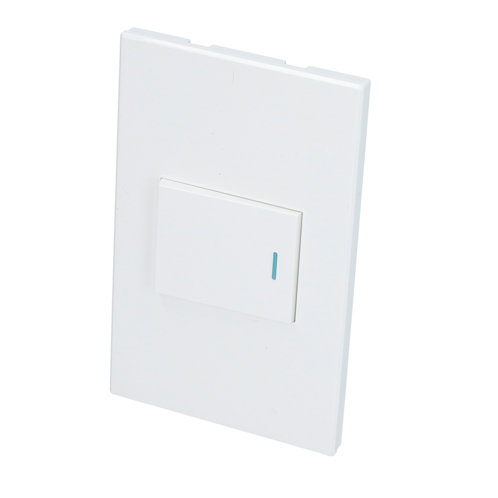 Placa 1 Interruptor 1/2, 3 vias, línea Premium, color blanco Surtek