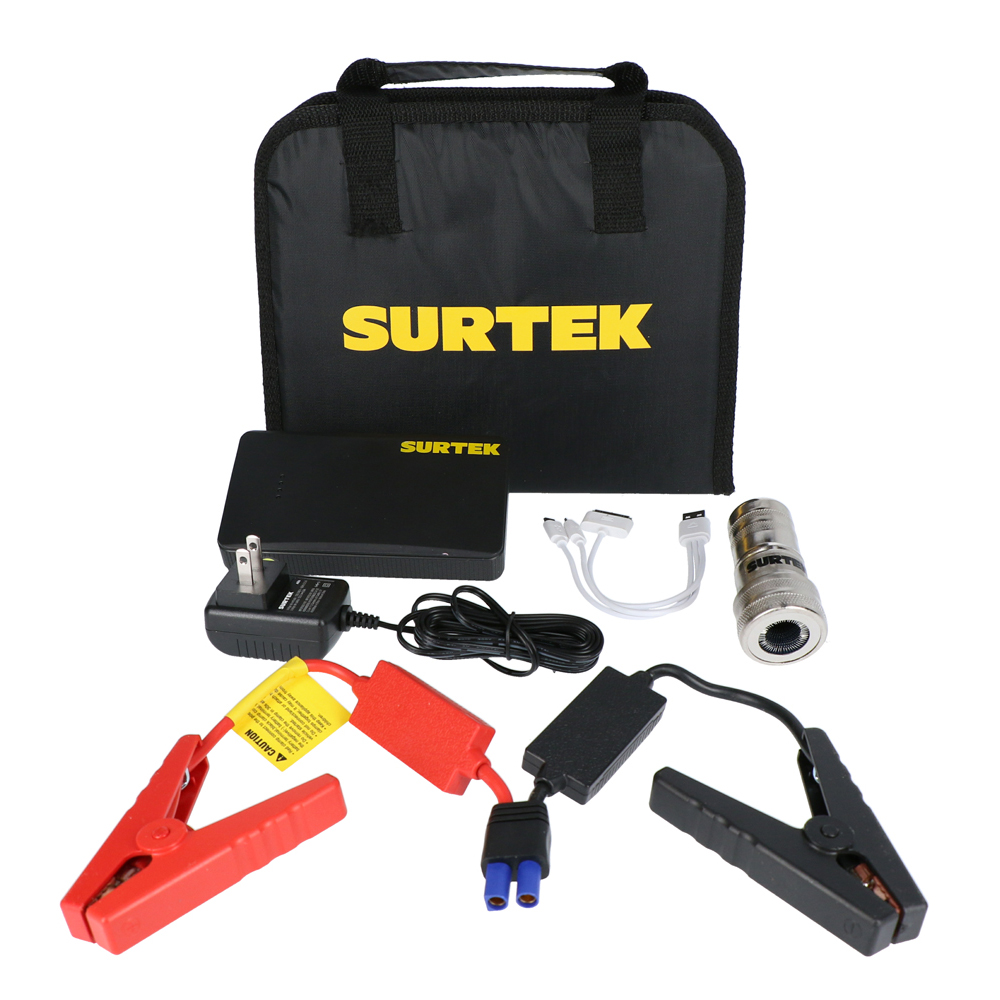 Juego de arrancador portátil de 1 puertos usb 6 mAh 3 piezas, con estuche multiusos Surtek