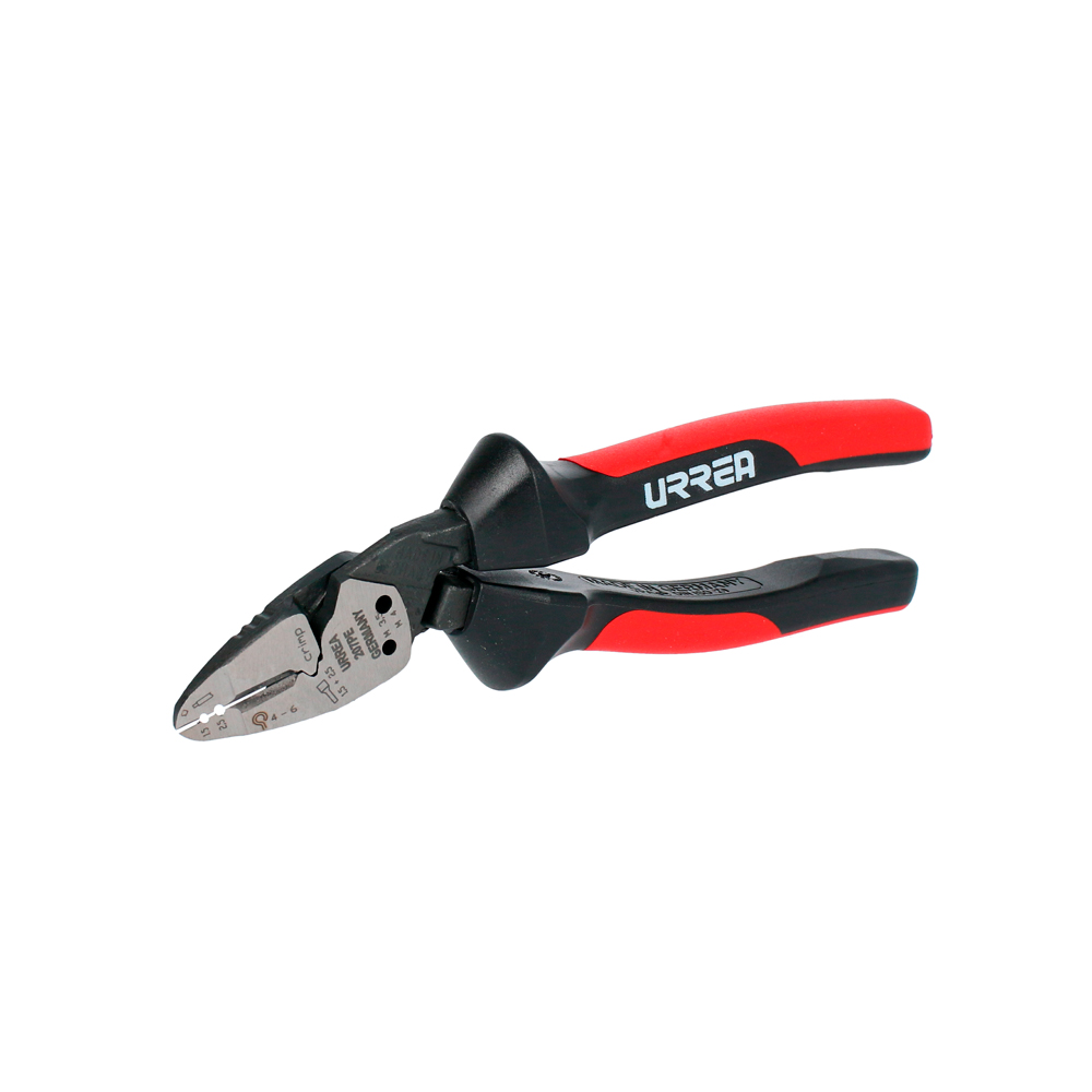 Pinza para electricista con mango bimaterial ergonómica con ángulo de 25° de 7" Urrea