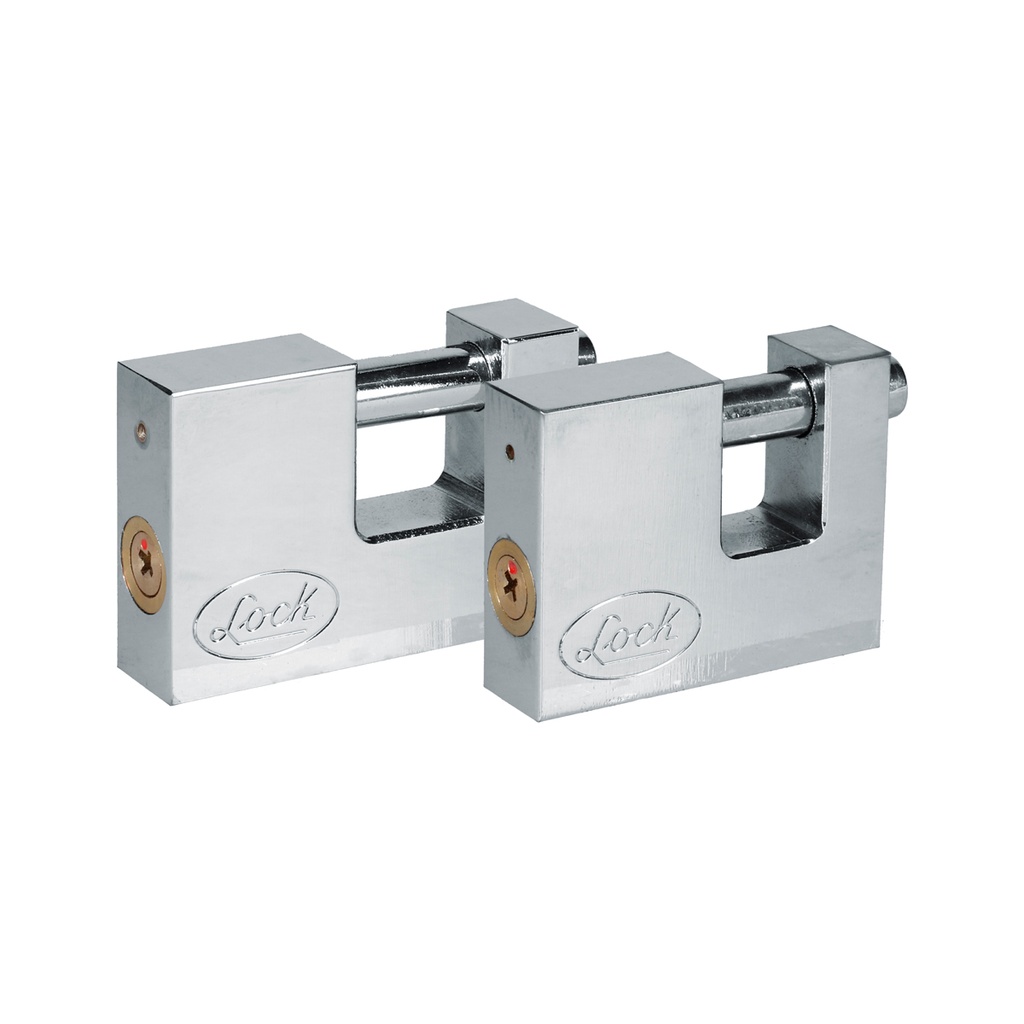 Juego de candados para cortina 80 mm, niquel satinado, llave estándar, 2 piezas Lock