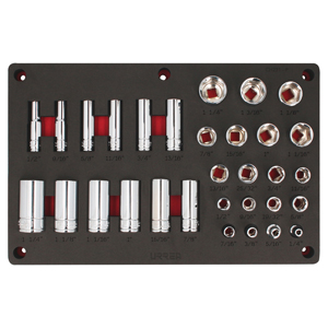 Juego de dados en pulgadas cuadro de 1/2" 32 piezas, CH231P-C Urrea