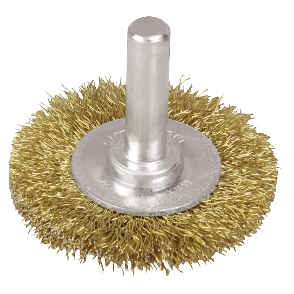 Carda circular ondulada alambre fino 4" x 0.17 mm con zanco 1/4" Surtek