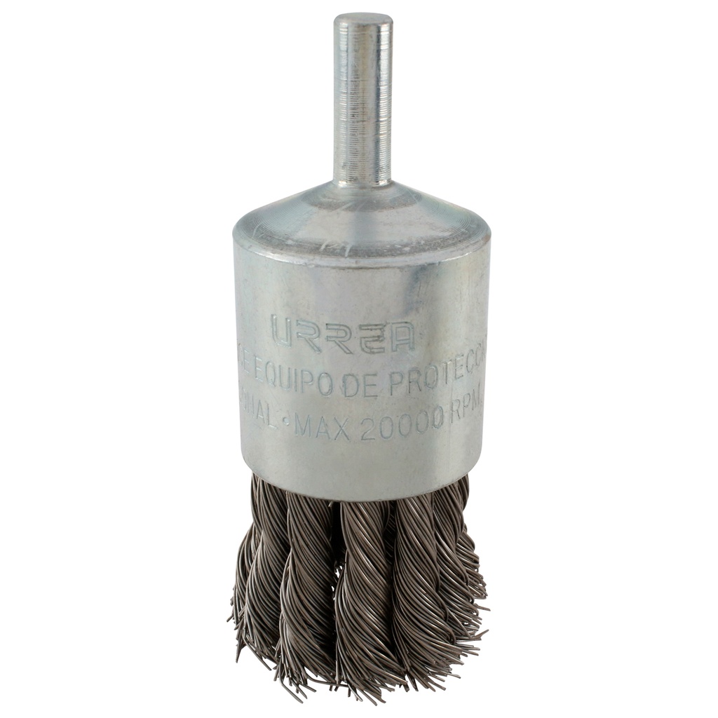 Carda copa trenzada alambre delgado 1-1/8" x 0.35 mm con zanco 1/4" Urrea