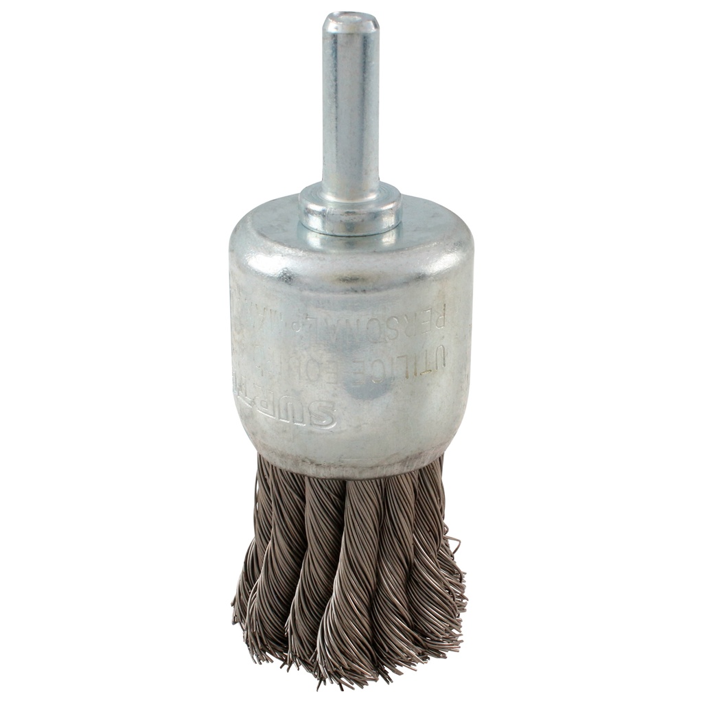 Carda copa trenzada alambre grueso 1-1/8" x 0.50 mm con zanco 1/4" Surtek
