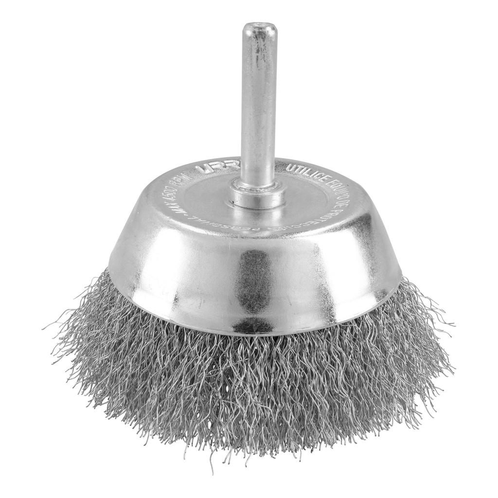 Carda copa ondulada alambre fino acero inoxidable 1/2" x 0.20 mm con zanco 1/4" Surtek