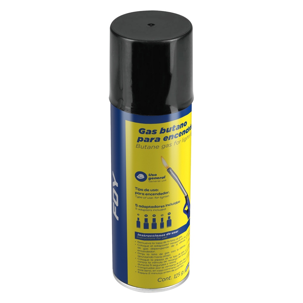 Lata de gas butano para encendedor 125 g Foy