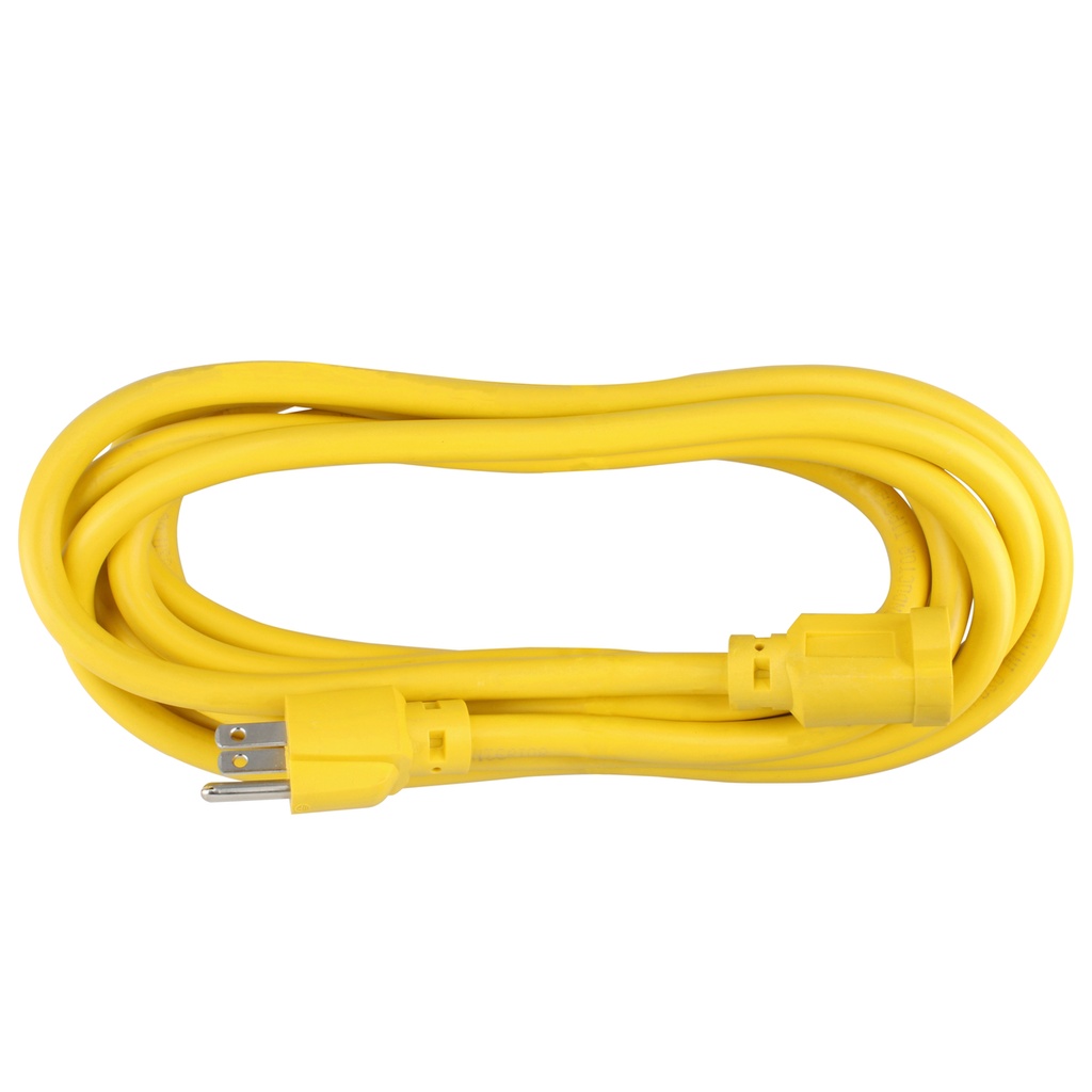 Extensión eléctrica uso extra rudo aterrizada color amarillo, 20 m Surtek