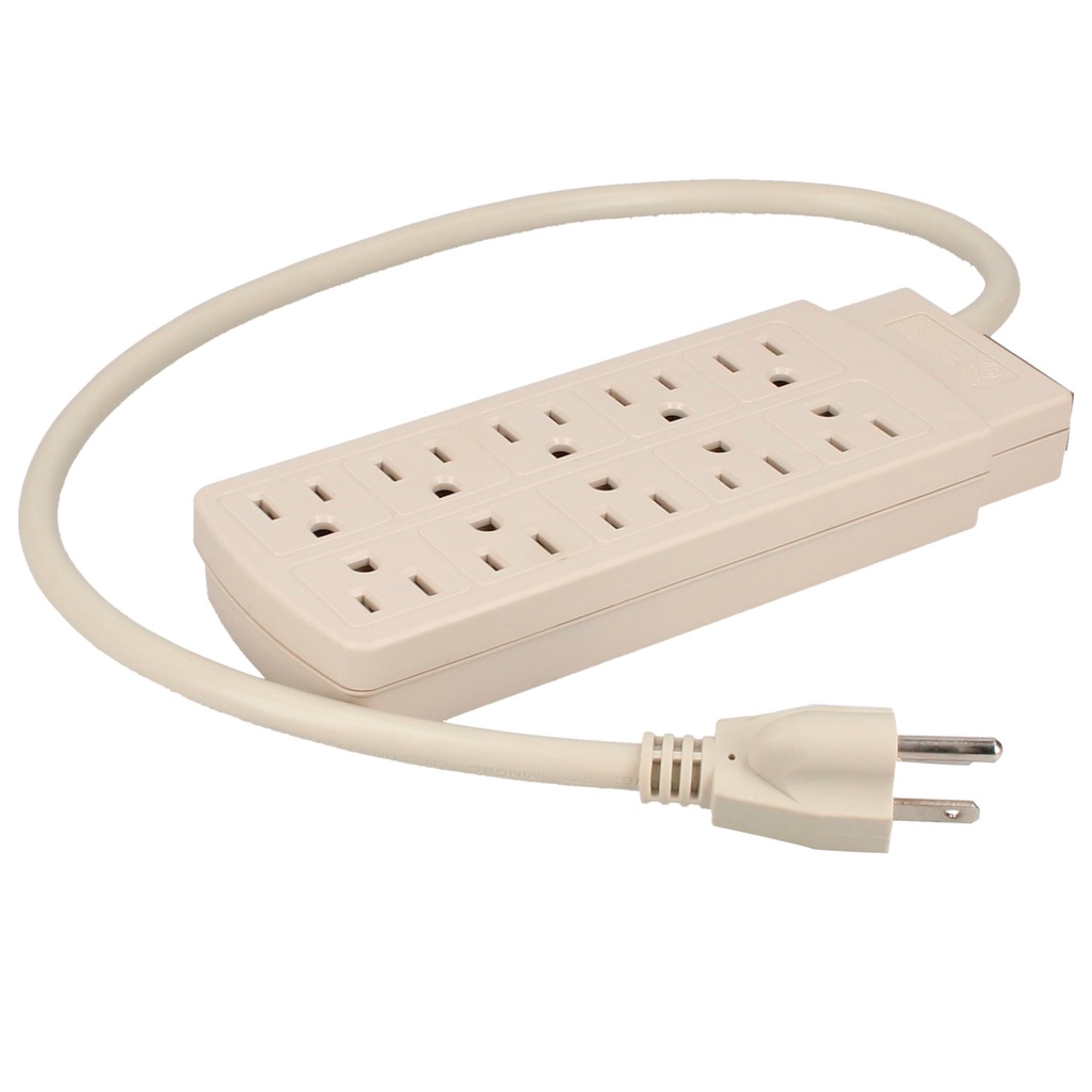 Barra multicontacto 10 entradas cable 60 cm Surtek