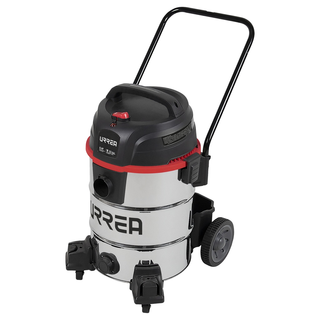 Aspiradora de acero inoxidable 10 galones, 6 HP Urrea