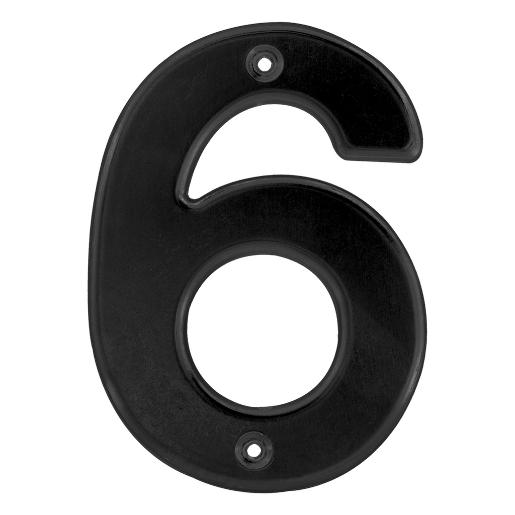 Número 6 bold 4" negro Lock