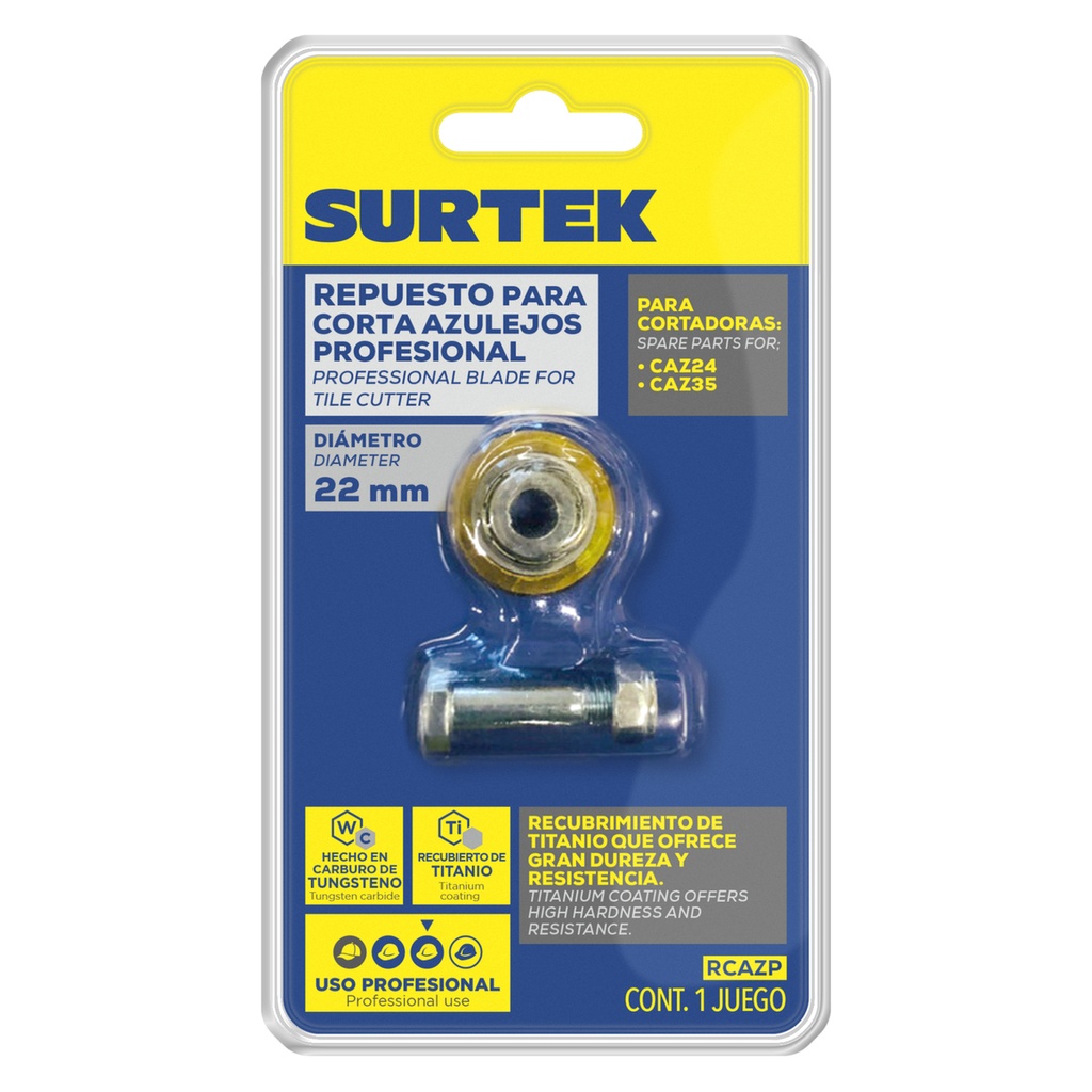 Repuesto de cuchilla para corta azulejos 22 mm CAZ24, CAZ35 Surtek