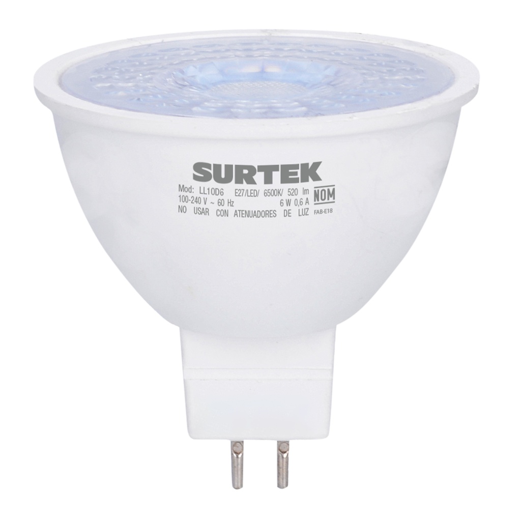 Lámpara de LED tipo GU5.3, 6 W luz cálida Surtek