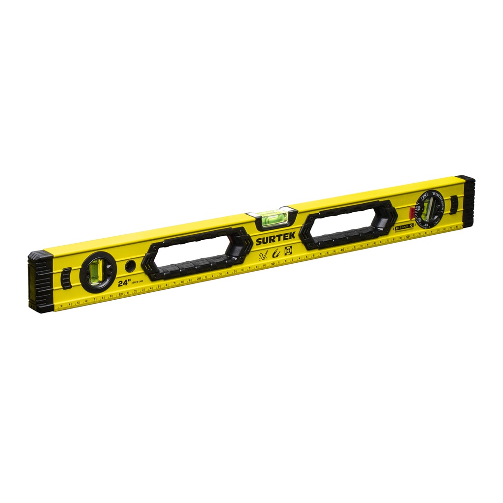 Nivel magnético anti-impacto de aluminio 24" Surtek