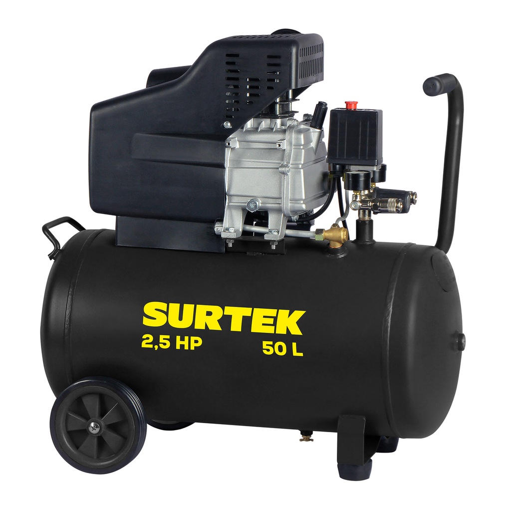 Compresor de aire eléctrico lubricado 50 Lt 3 HP, 120V Surtek