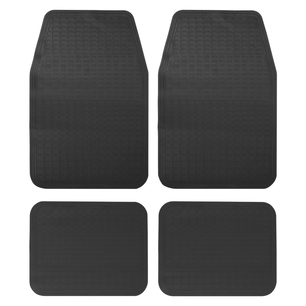 Juego de tapetes para auto, 4 piezas, color negro Surtek