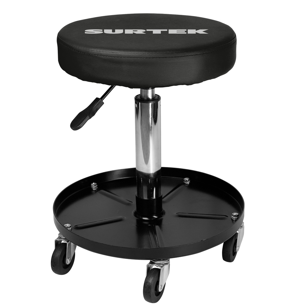 Banco para mecánico giratorio acolchonado color negro, 60 cm Surtek