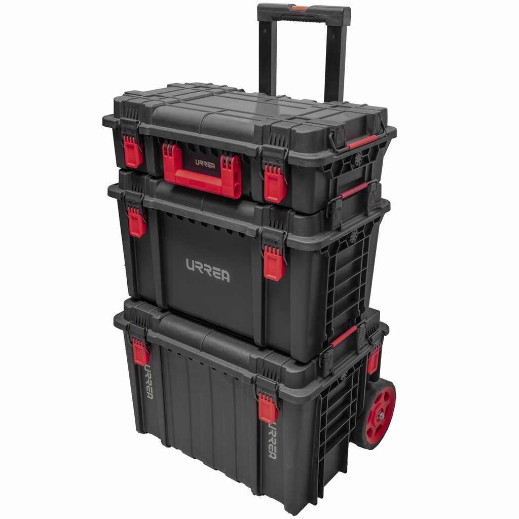 Juego de cajas modulares plásticas color negro 22", 3 piezas Urrea