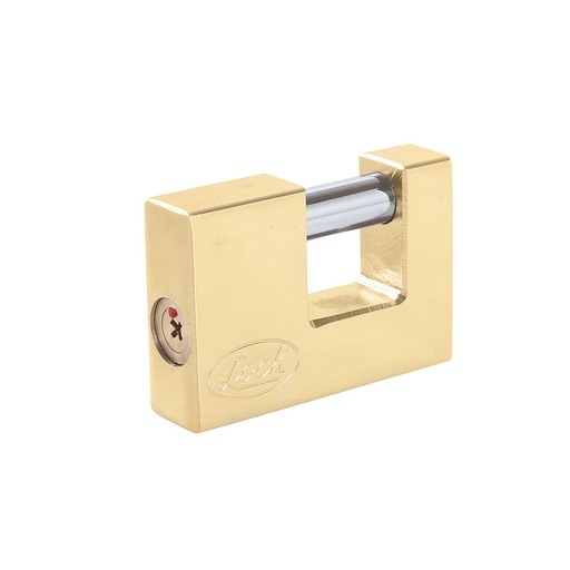 [L22C70TLBB] Candado de acero para cortina metálica 70 mm, latón brillante, llave tetra Lock