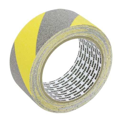 [137369] Cinta antiderrapante ancho 48 mm de 5 m, color amarillo/gris Surtek