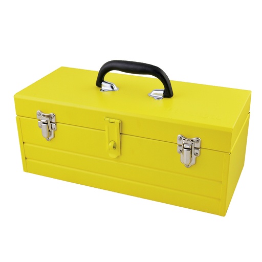 [CM16] Caja portaherramientas metálica color amarillo con charola 16" x 7" x 6" Surtek