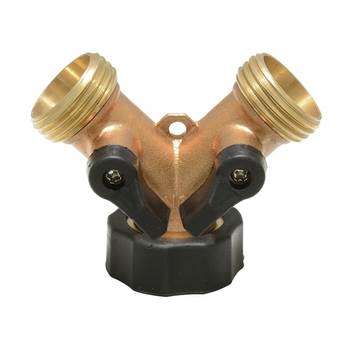 [130334] Adaptador para manguera de riego en "Y" de bronce 11 x 7 cm Surtek