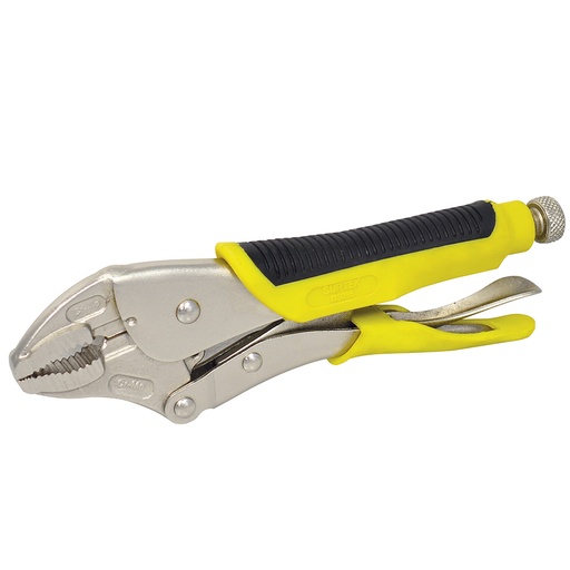 [115095] Pinza de presión con mango bimaterial de 10" punta curva Surtek