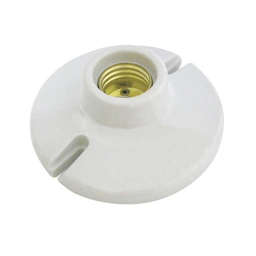 [136664] Portalámpara redonda de porcelana para techo 4", color blanco Surtek