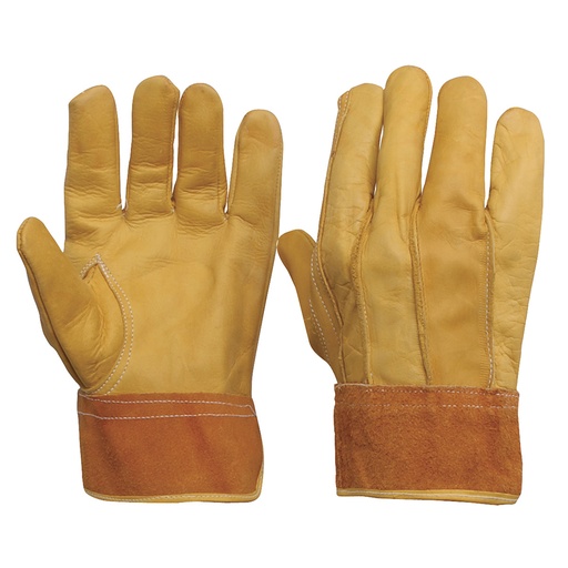 [137413] Guantes de piel de vacuno tipo operador con puño de carnaza unitalla Surtek