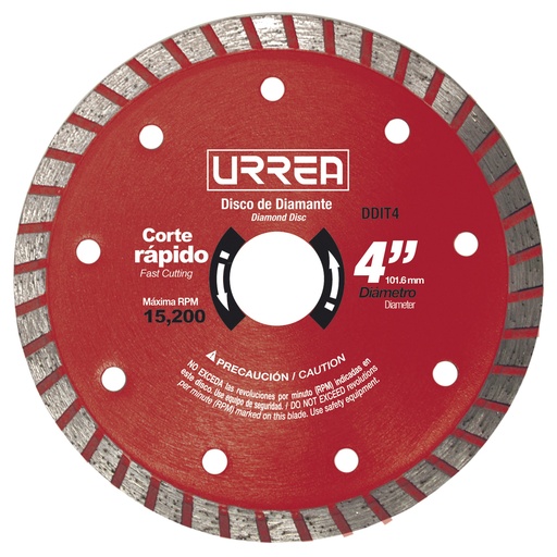 [DDIT4] Disco de diamante turbo, 4" Urrea