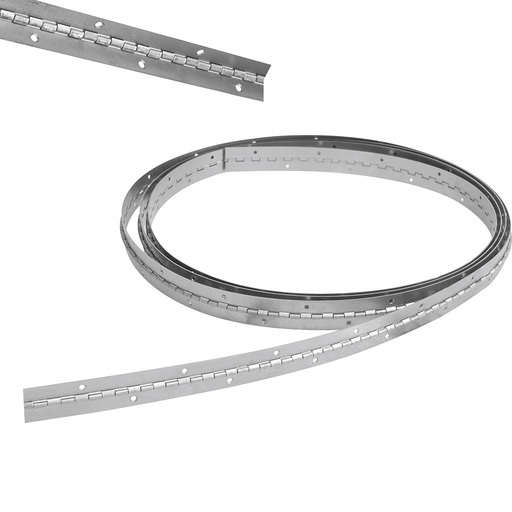 [LBP23H] Bisagra piano barrenadas 1-1/4" x 3.5 m, natural, en caja Lock