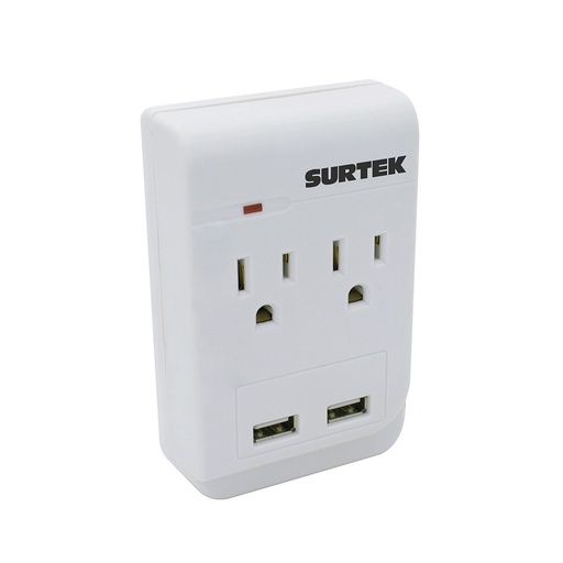 [136205] Multicontacto de barra 2 entradas 2 USB Surtek